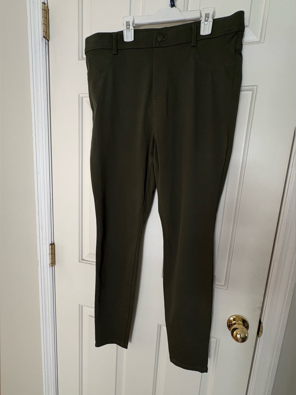 Women's Olive Green Stretch denim pants